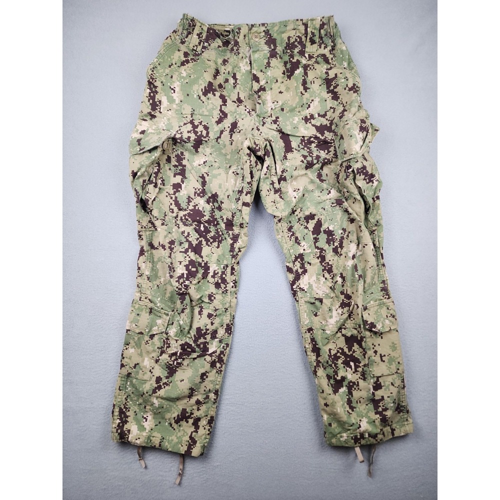 US Navy Pants Mens Med Short 32x29 Green Navy NWU Type III Camo Uniform Cargo